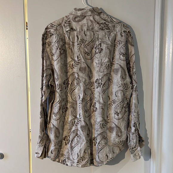 Tasso Elba Linen Shirt L 16-16 1/2 - Picture 2 of 6